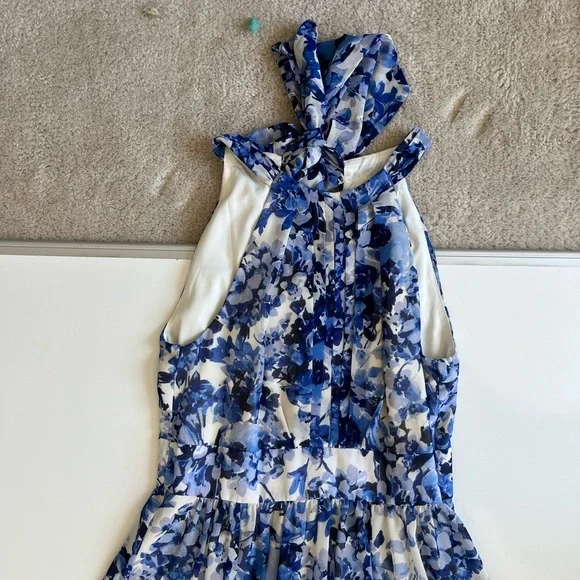 Eliza J Blue and White Floral Maxi Dress - Picture 3 of 10